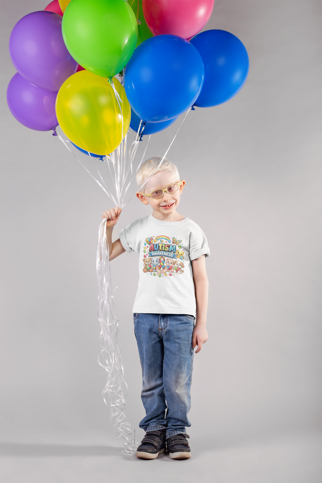 Kids Autism Awareness Tee — Colorful Puzzle Heart Design